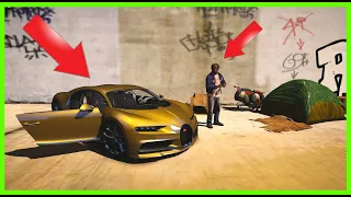 GTA 5 I GIVE MY GOLD BUGATTI CHIRON TO A POOR AMAZING !!!!!!