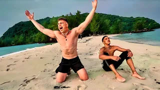 3 Days STRANDED on a Deserted Island (no food, no water & hit by a storm)