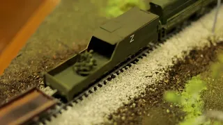 Железнодорожные Войска РФ бронепоезд на СВО, диорама 1:87 масштаб. Хобби, моделизм, диорамы.