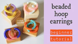 DIY Jewelry Tutorial - Seed Bead Hoop Earrings with Tubular Herringbone Stitch.