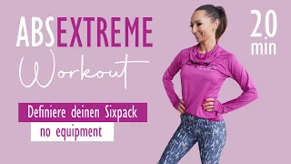 20 MIN HIIT ABS EXTREME WORKOUT AT HOME / Definiere und forme deinen Sixpack | Katja Seifried