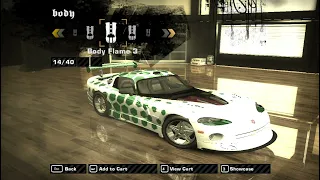 nfs most wanted - 1999 Dodge Viper GTS Extended Customization w/ Junkman Tuning Mod & GAMEPLAY