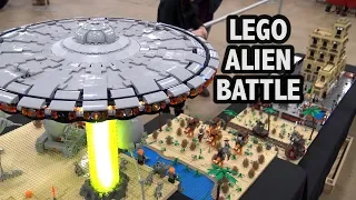 LEGO Steampunk Village Alien Invasion Battle | Brickworld Indy 2019