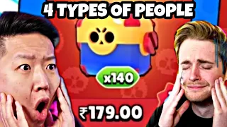 4 Types Of People  You Will Find Everywhere| 140 Mega Box Glitch | OJ, Rey Brawl Stars Reaction 😱