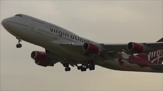 2x Boeing 747 Jumbo's GO AROUND AT LONDON HEATHROW!!