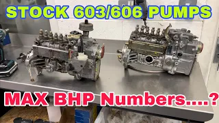 STOCK 603 606 Pumps, MAX BHP????  Dieselpumpuk