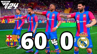 EA Sports FC 24 | MESSI, RONALDO, MBAPPÉ, NEYMAR, ALL STARS | BARCELONA 60 X 0 REAL MADRID |LA LIGA