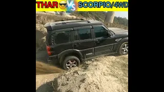 Thar Vs Scorpion RWD / Off-roading test 😍 #shorts #offroading