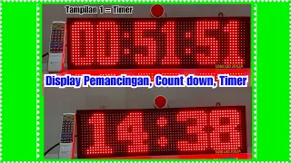 Timer Pemancingan + jam digital Display count down stopwatch led timer digital galatama p10 anti air