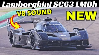 NEW 2024 Lamborghini SC63 LMDh Hypercar Testing at Imola Circuit - V8 Twin-Turbo Engine Sound 🔉