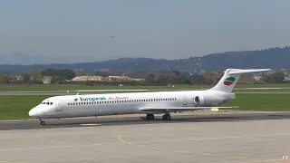 European Air Charter MD-82 landing at airport graz II LZ-LDJ