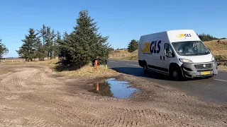 GLS truck in the middel of a firefight