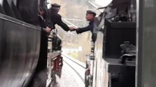 Drivers Shake Hands and Front Window Thrash on Steam Train Race Up The Tharandt Incline!