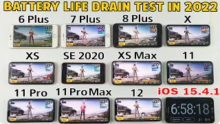 iPhone 6 Plus,7 Plus,8 Plus,X,XS,SE 2020,XS Max,11,11 Pro,11 Pro Max,12 PUBG Battery DRAIN Test 2022