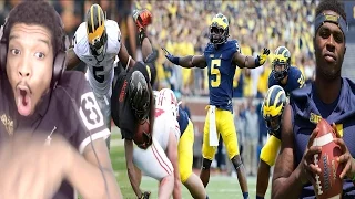 THE GREATEST COLLEGE FOOTBALL EVER!!! JABRILL PEPPERS FIRST HALF 2016 HIGHLIGHTS REACTION!
