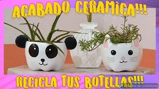 Reciclar botellas de plástico para hacer macetas con acabado como cerámica!!!!