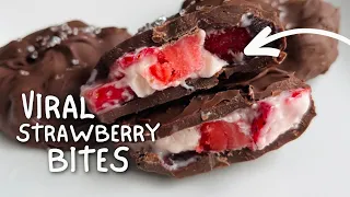 Viral Strawberry Bites Recipe | How To Make Healthy Strawberry Bites | Strawberry Clusters