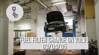 Fuel filter change on Volvo D3/D4/D5 (5-cyl diesel engine)