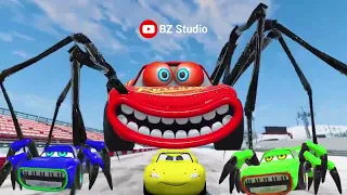 Epic Escape From The Lightning McQueen Crabs Eater & Mutant Spider Eater !