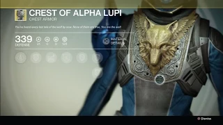 Destiny Exotic Armor Hunter Crest Of Alpha Lupi Chest Armor KG