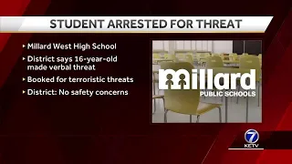 16-year-old student arrested and charged with making terroristic threats