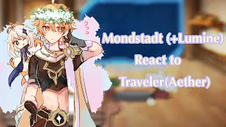 Mondstadt (+Lumine) react to Traveler(Aether) 1/? ||Genshin Impact|| Male Traveler || GC || Part 2?