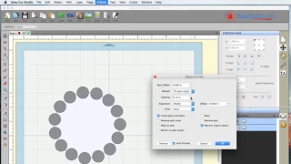 EasyCut Studio Object on Path - Scalloped Circles