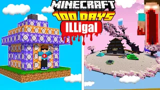 I survive 100 days on ILLIGAL things in Minecraft Hardcore