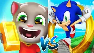 ТОМ БЕГ ЗА ЗОЛОТОМ Ковбой Том на Диком Западе VS Sonic Dash Силвер Блейз Наклз Соревнование