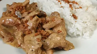 Kung walang Beef pwede mo din ito gawin sa Chicken, Creamy Garlic Pepper Chicken