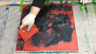 Black magic on canvas: experiments with black putty and iron powder