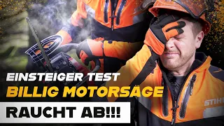 BIS ES QUALMT!!! - Einsteiger Motorsägen Test - STIHL vs. HUSQVARNA vs. SCHEPPACH (Billig Motorsäge)