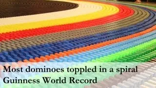 Guinness World Record - 50,500 dominoes toppled in a spiral (Highlight version)