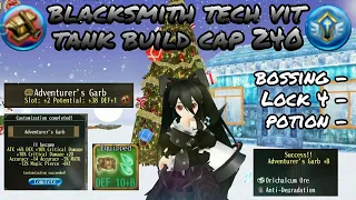 toram online - blacksmith tech vit tank build cap 240 6 in 1 make your own armor - yusagi