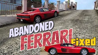 Ferrari  Tesrarossa from Puerto Rico Abandoned for 17 years Barn find restoration time-lapse.