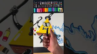 Drawing Bill Cipher From Gravity Falls! With Posca Markers! (#shorts )