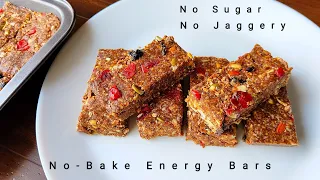 High Protein Oats Energy Bars Recipe | No Bake Granola Bars | Protein Bars | Weight loss Snacks