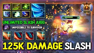 125K SLASH DAMAGE CARRY Juggernaut Aghs Scepter + Refresher Orb Build Unlimited Slash 7.36a DotA 2