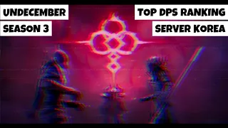 Undecember server Korea season 3 check top DPS ranking 26-01-2024
