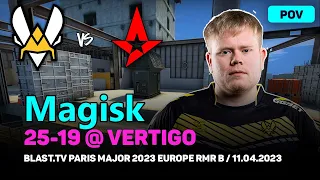 CSGO POV Vitality Magisk (25-19) vs Astralis (vertigo) @ BLAST.tv Paris Major 2023 Europe RMR B