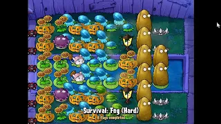 Plants vs Zombies | Survival: Fog (Hard)