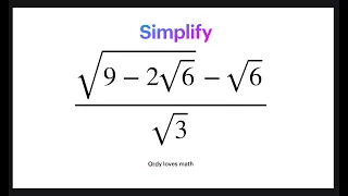 Simplification Radical Expression | math Olympiad | unique trick for competitive exam |unique trick