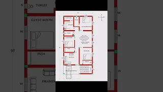 26'*56' 3 bedroom house plan