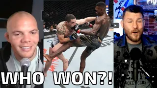 Adesanya vs Whittaker. Who won? Bisping was bullied online for his comments. Reaction and opinions.