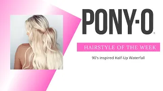 PONY-O Ponytail Holders: Easy, 90's inspired half-up waterfall hairstyle how-to. Do it yourself.