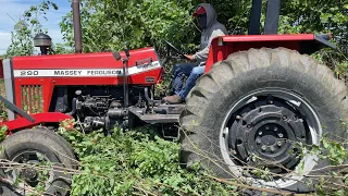 O trator massey ferguson 290 patinou no meio do mato grande