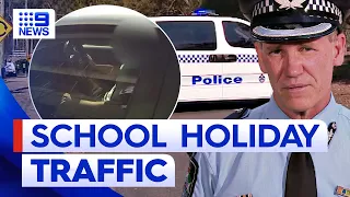 Police release bodycam footage of school holiday traffic offences | 9 News Australia