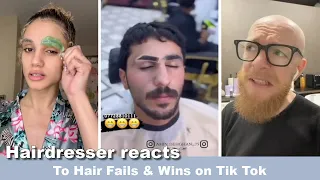 Hairdresser reacts to hair fails and wins compilation on Tik Tok