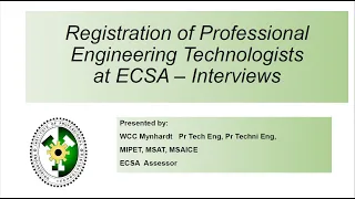 Registration of Technologists at ECSA - Types of Interviews