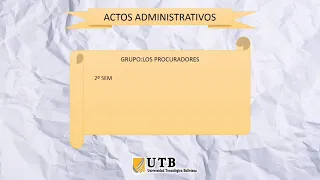 Tema: Actos Administrativos